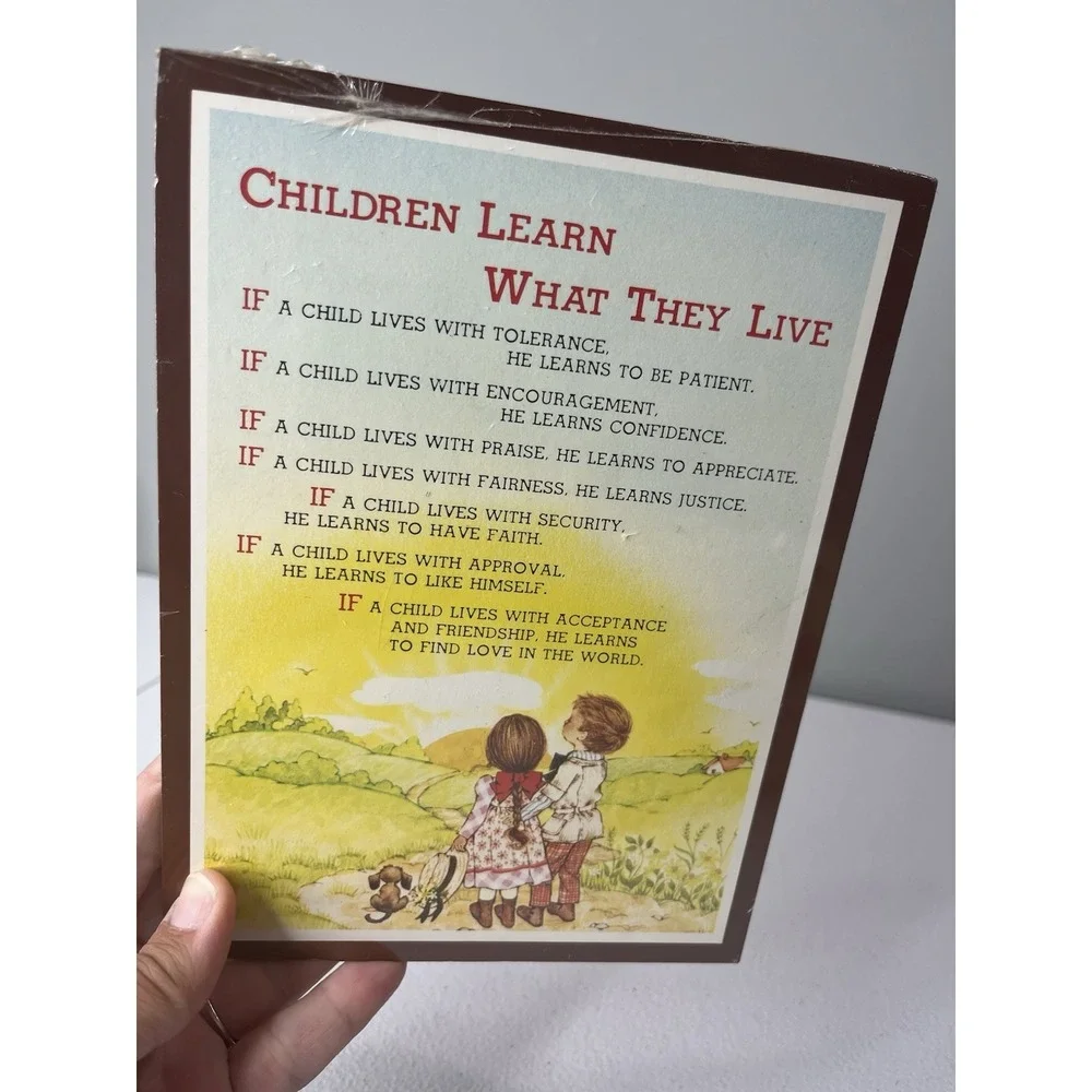 Vtg Children Learn‎ What They Live Wall Plaque MCM Decor